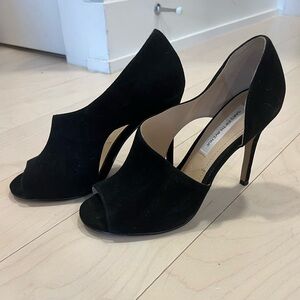 Saks Fifth Avenue Black Peep Toe Heels